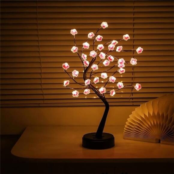 Cherry Blossom Tree Lamp, 18inch 36 Led Bonsai Tree Lights, Battery/USB - Picture 7 of 7